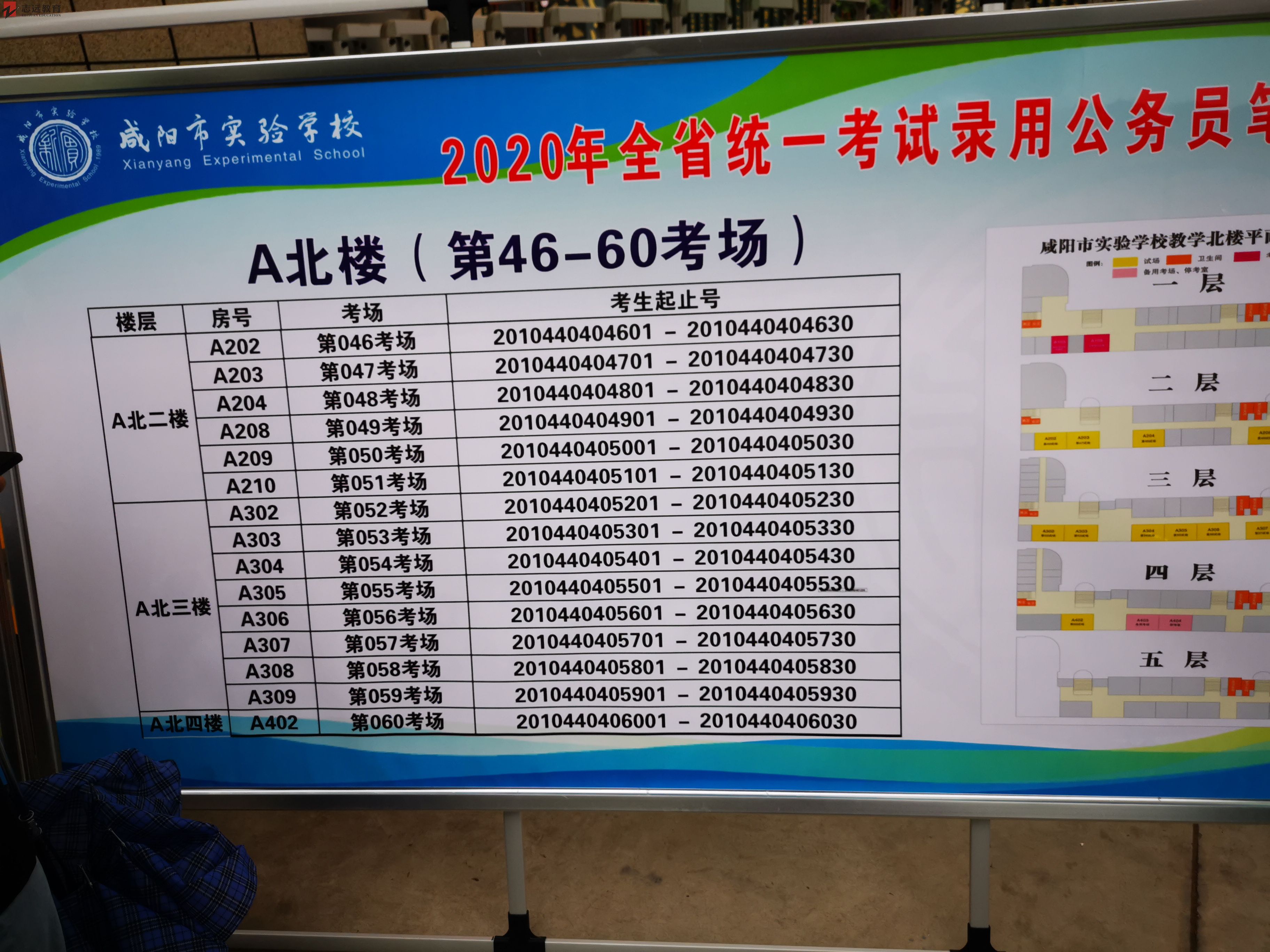 2020陜西公務員考試咸陽考點(實驗學校)(圖1)